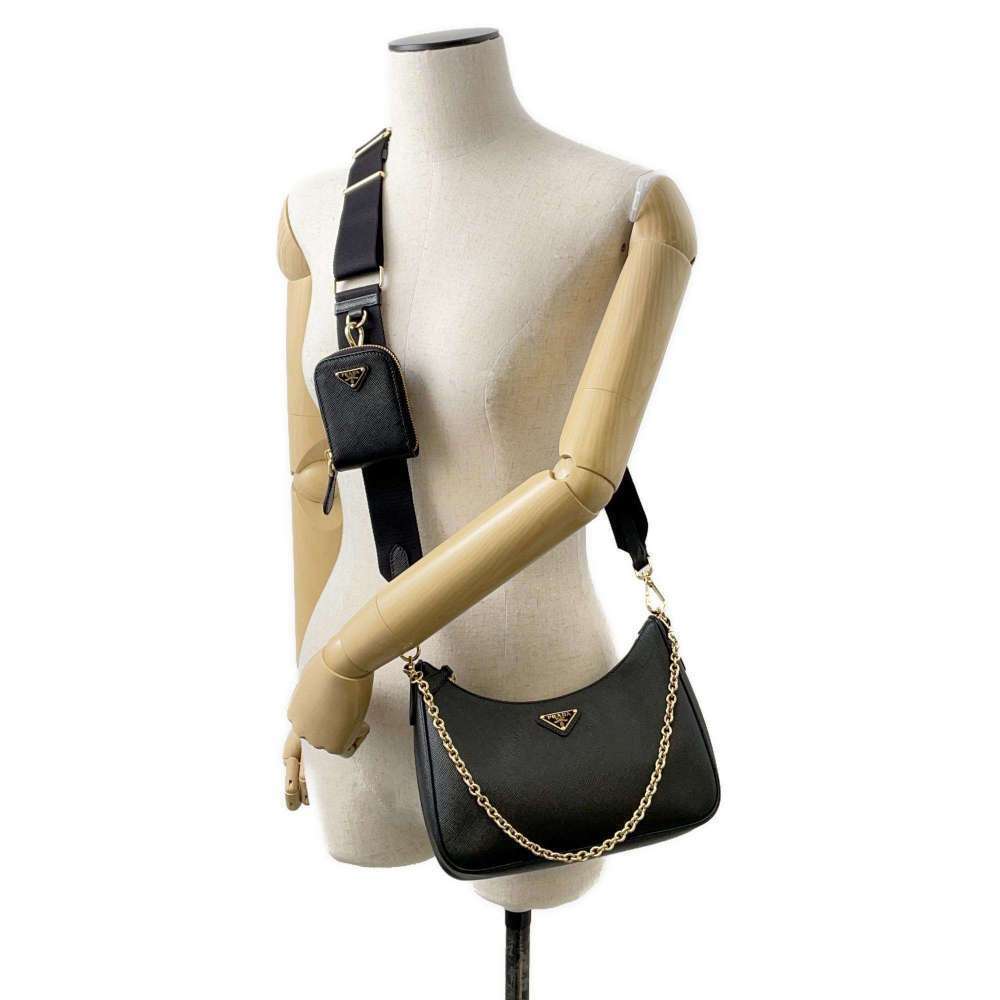 Prada Shoulder Bag Edition Saffiano Leather Clutch Black - Picture 5 of 12